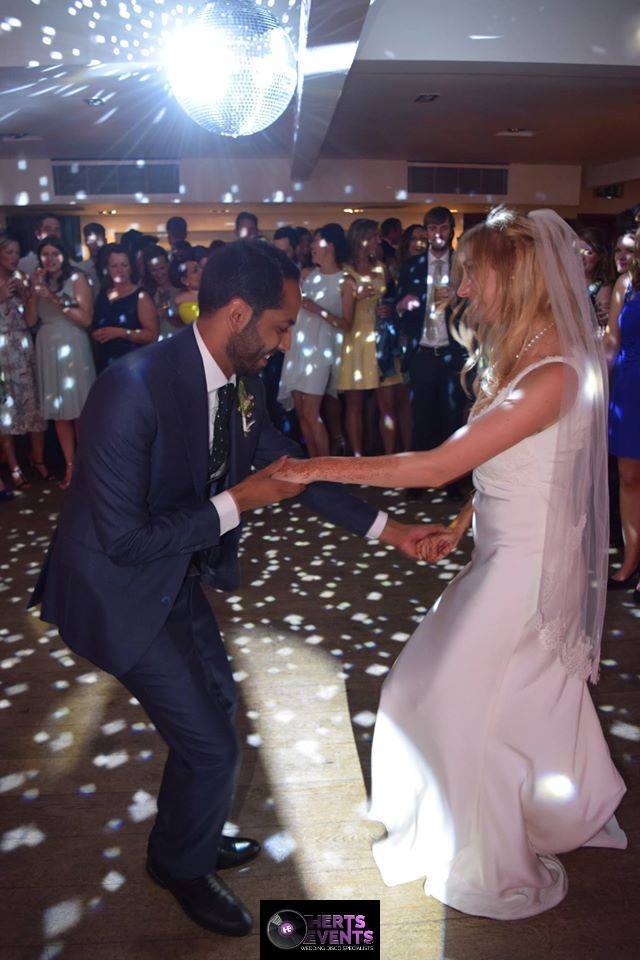 Motown wedding DJ setup with soul-inspired lighting and vintage style