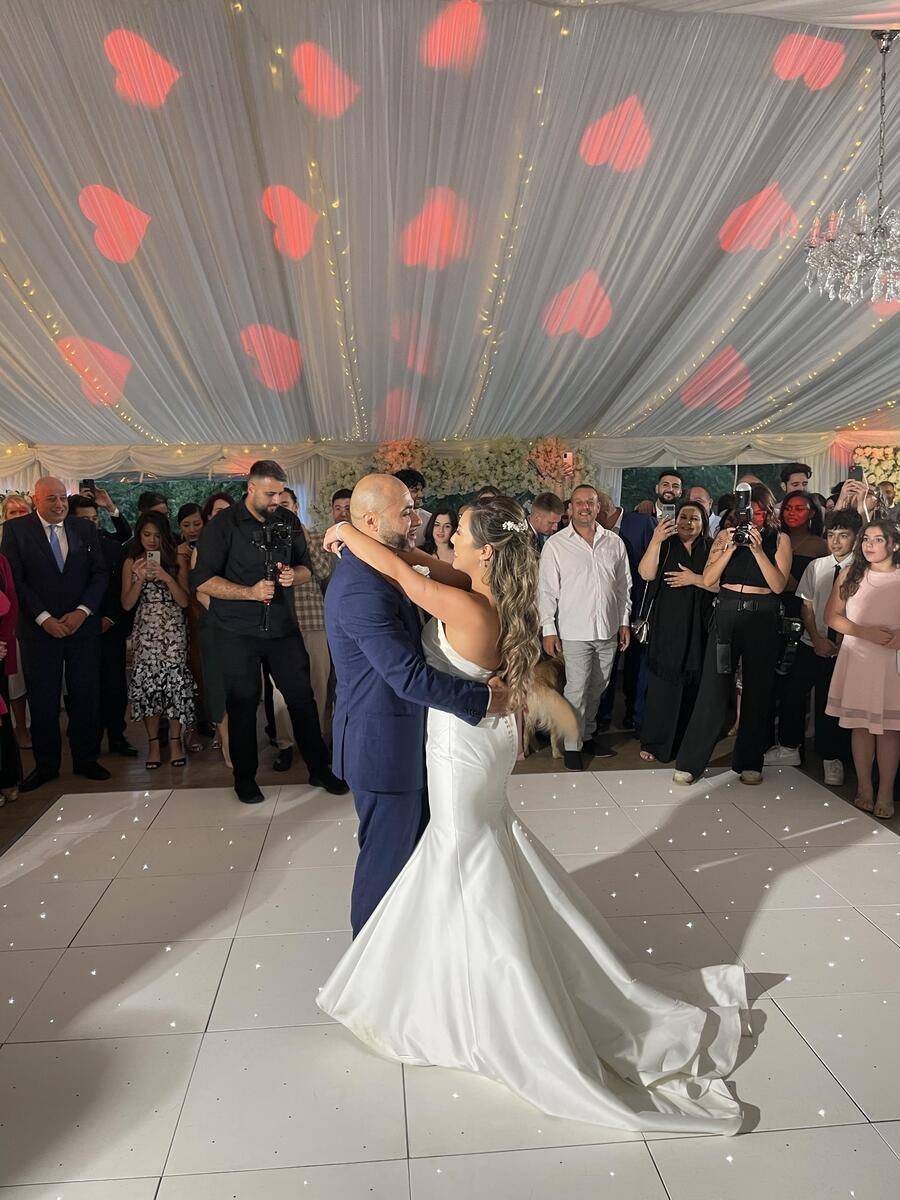 Dancefloor filled with confetti