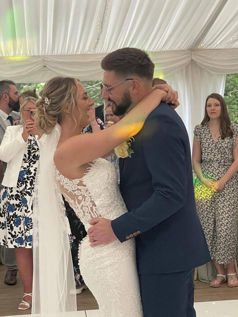 Couple sharing a romantic first dance