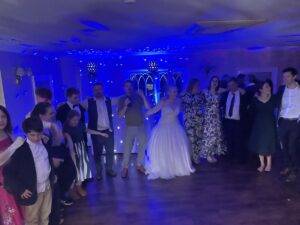 End-of-night party atmosphere at Sheene Mill reception